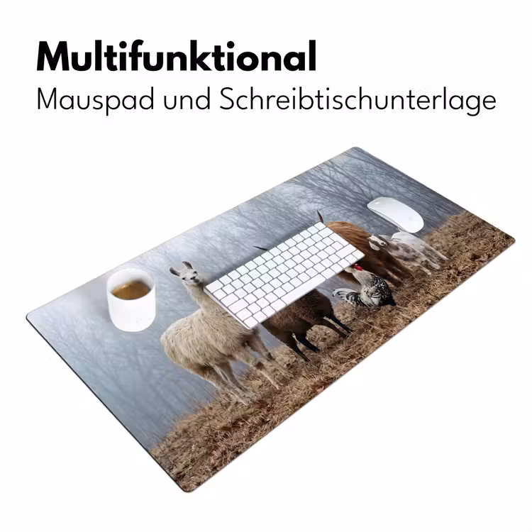 Boerderijdieren - Groep - Mist - Natuur - Rustiek Muismat XXL klein -ysfeer4_duits