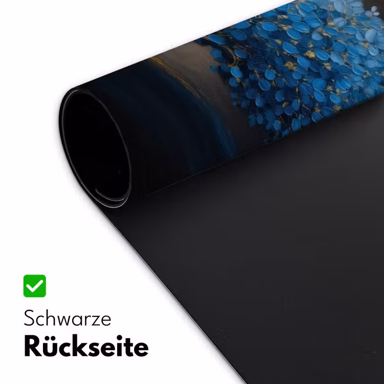 Boom - Blauw - Bladeren - Penseelstreken Muismat XXL klein -ysfeer2_duits