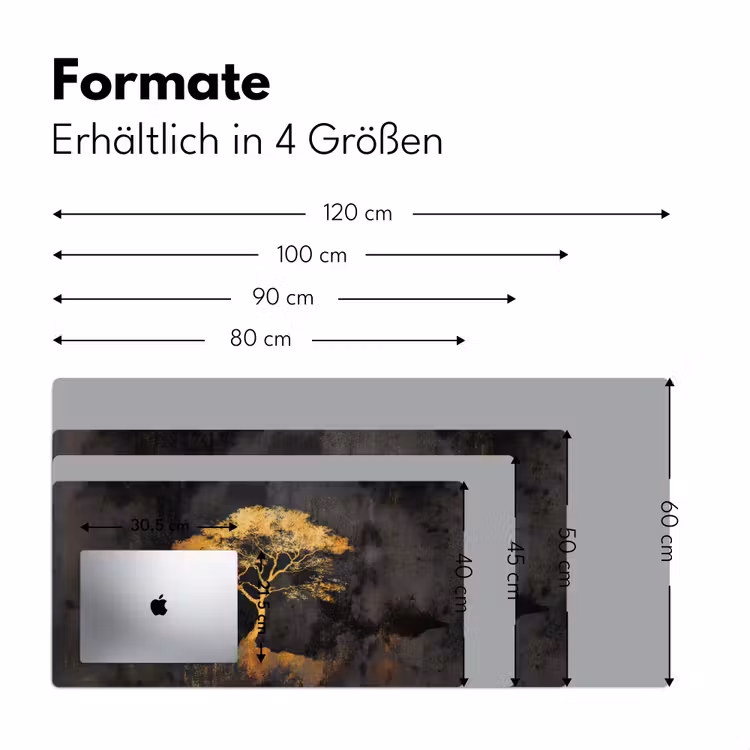Boom - Schilderij - Goud - Abstract Muismat XXL klein -ysfeer5_duits