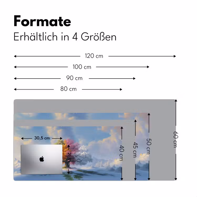 Boom - Seizoenen - Winter - Landschap Muismat XXL klein -ysfeer5_duits