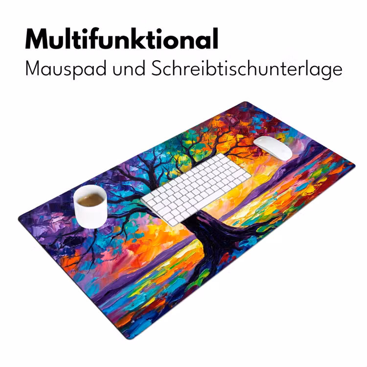 Boom - Landschap - Natuur - Abstract - Kleurrijk Muismat XXL klein -ysfeer4_duits
