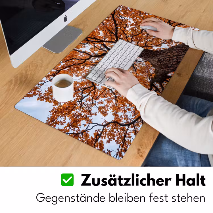 Boom - Bladerdak - Herfst - Oranje - Sfeervol Muismat XXL klein -ysfeer3_duits