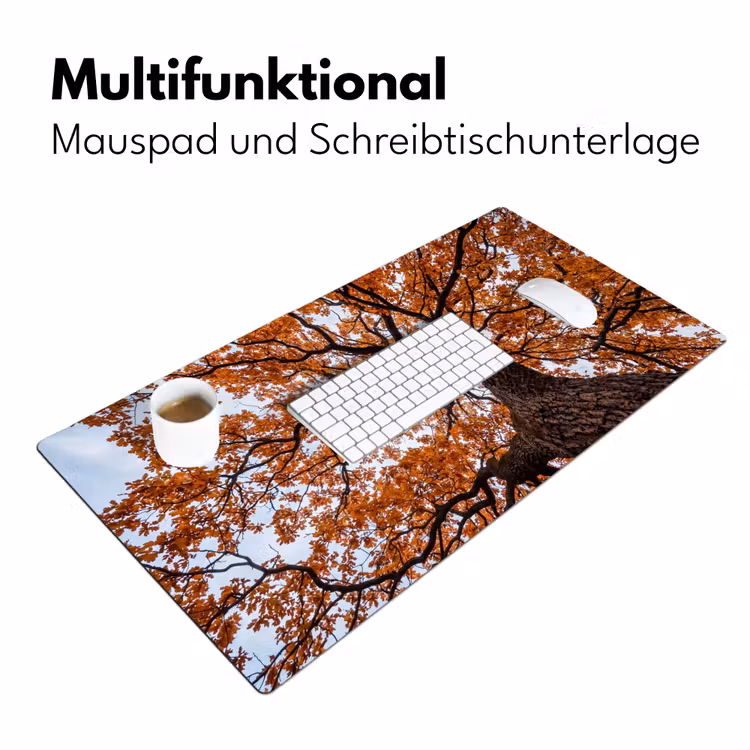 Boom - Bladerdak - Herfst - Oranje - Sfeervol Muismat XXL klein -ysfeer4_duits