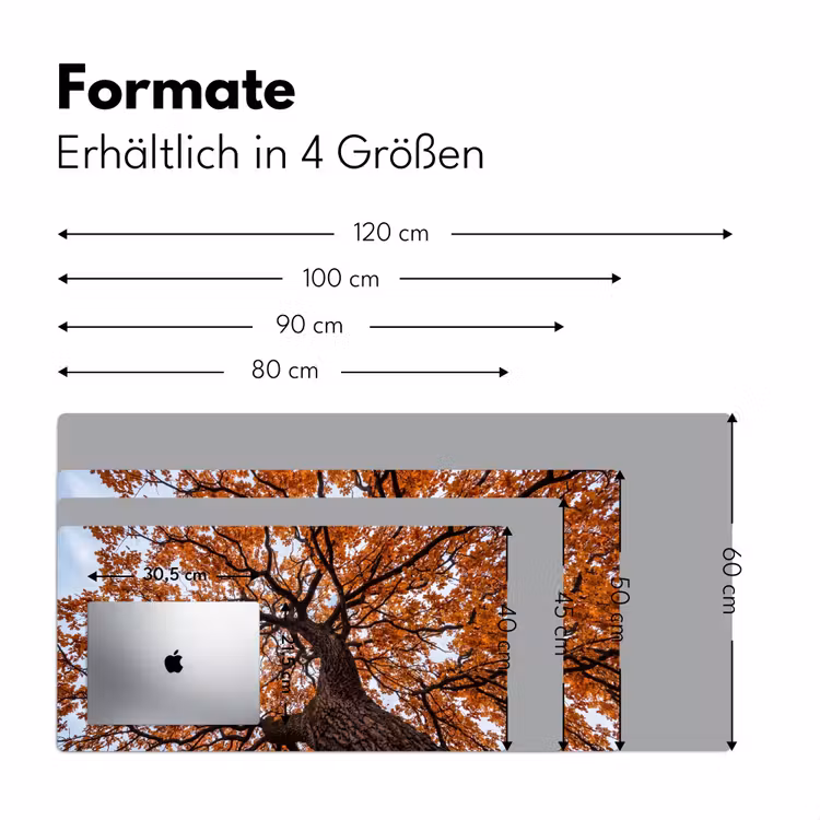 Boom - Bladerdak - Herfst - Oranje - Sfeervol Muismat XXL klein -ysfeer5_duits