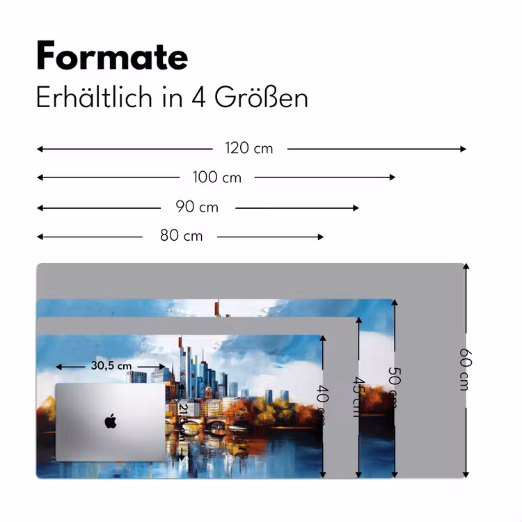 Bomen Frankfurt- Stad - Skyline - Brug Muismat XXL klein -ysfeer5_duits
