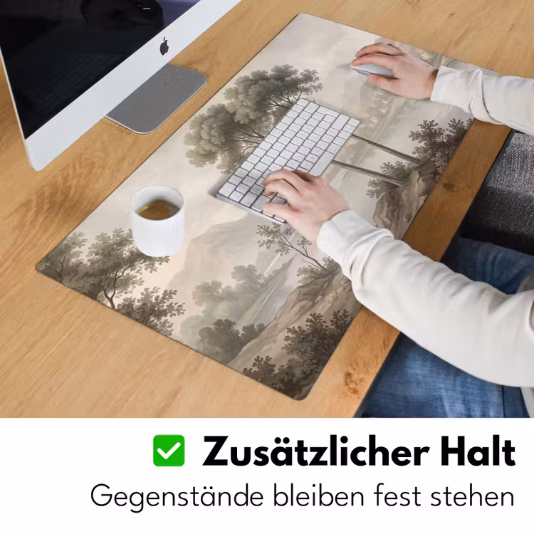 Bomen - Meer - Bergen - Illustratie Muismat XXL klein -ysfeer3_duits