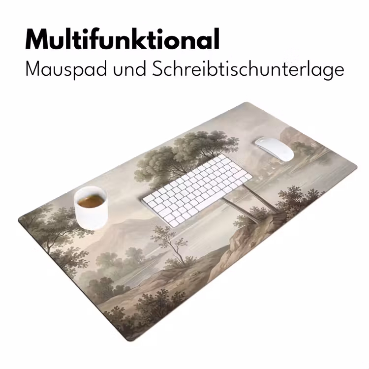Bomen - Meer - Bergen - Illustratie Muismat XXL klein -ysfeer4_duits