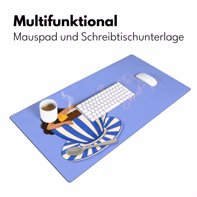 Mok - Koffie - Vrouw - Paars Muismat XXL klein -ysfeer4_duits