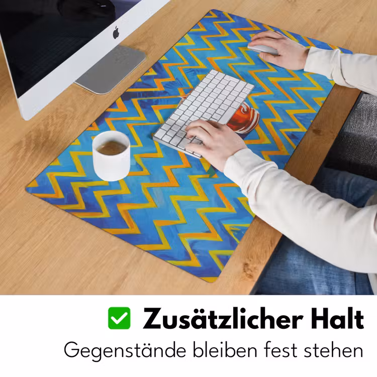 Mok - Koffie - Zigzag - Slagroom Muismat XXL klein -ysfeer3_duits