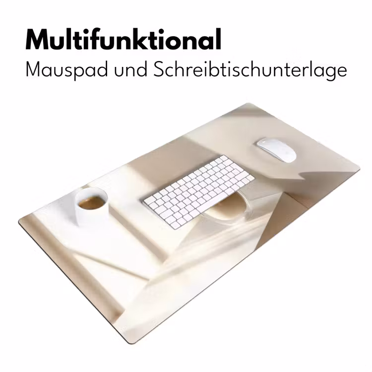 Mok - Latte - Minimalistisch - Schaduw Muismat XXL klein -ysfeer4_duits