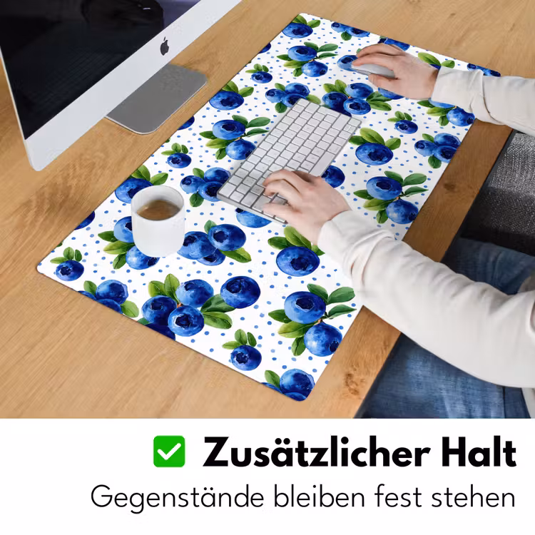 Bessen - Patroon - Blauw Muismat XXL klein 681 -ysfeer3_duits