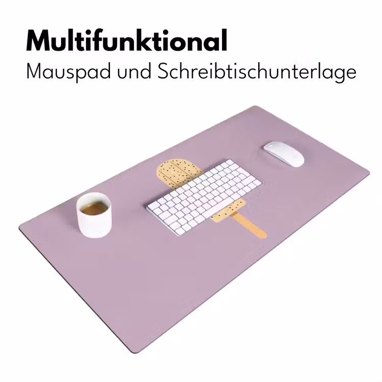 Beige - Ijsje - Spikkels Muismat XXL klein -ysfeer4_duits