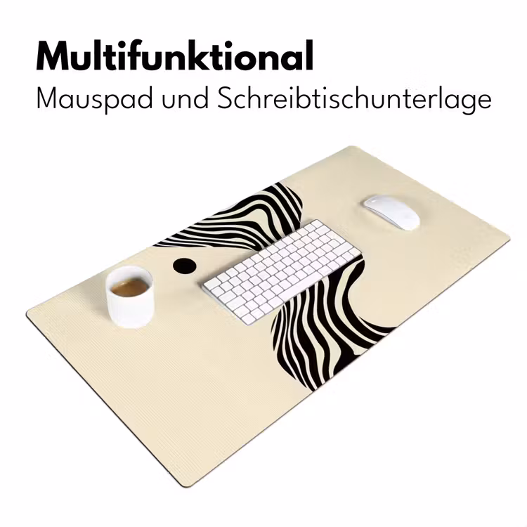 Beige - Lijnen - Golvend - Abstract Muismat XXL klein -ysfeer4_duits