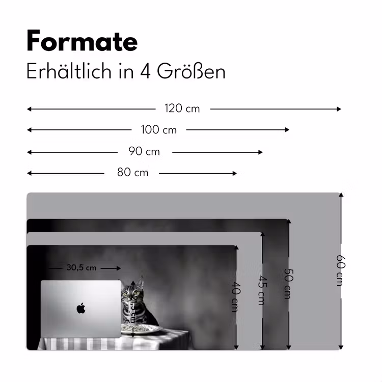 Bengaal - Kat - Tafelkleed - Zwart - Wit - Dier Muismat XXL klein -ysfeer5_duits
