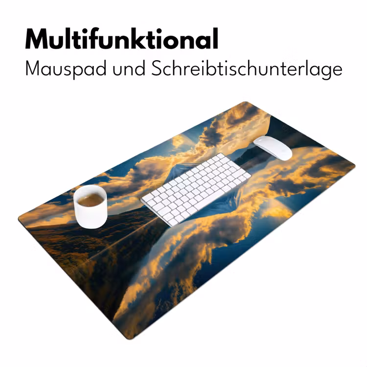 Berg - Rivier - Zonsondergang Muismat XXL klein -ysfeer4_duits