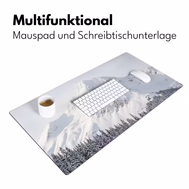 Berg - Sneeuw - Winter - Natuur - Wit Muismat XXL klein -ysfeer4_duits
