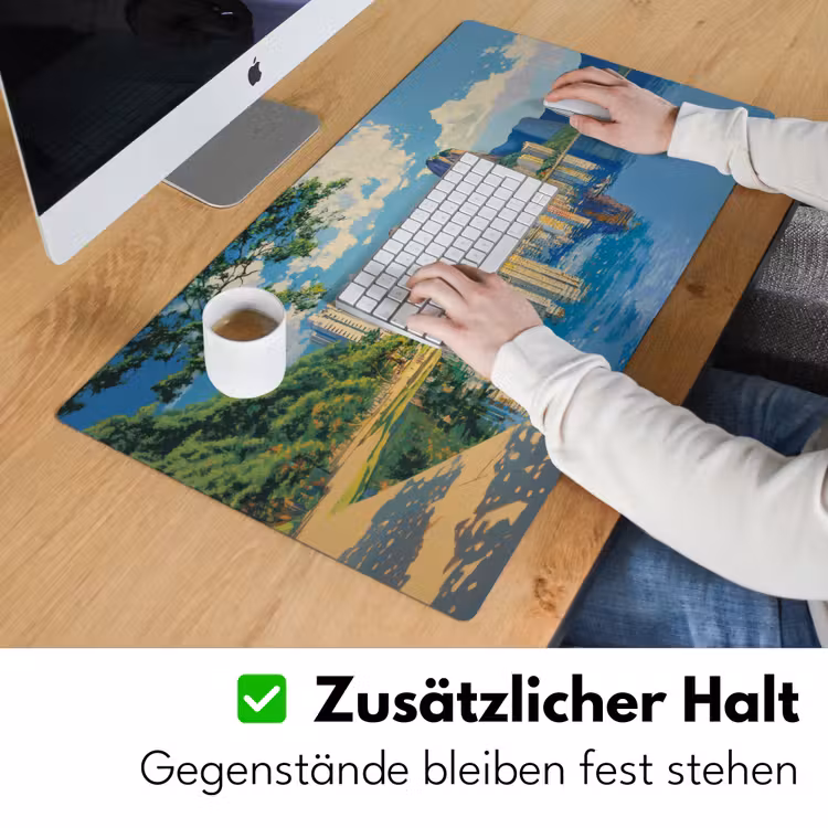 Berg - Skyline - Strand - Water Muismat XXL klein -ysfeer3_duits