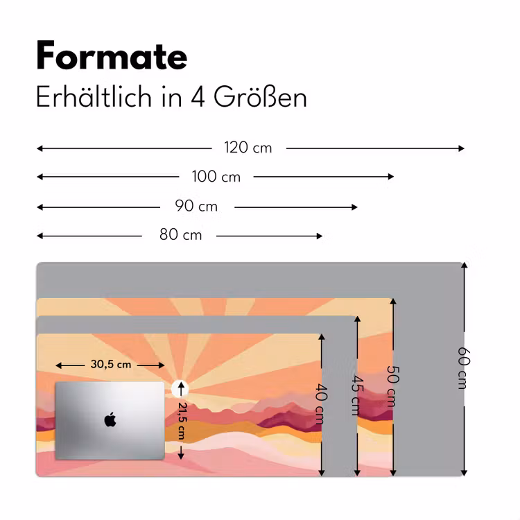 Bergen - Abstract - Zonnestralen - Roze Muismat XXL klein -ysfeer5_duits