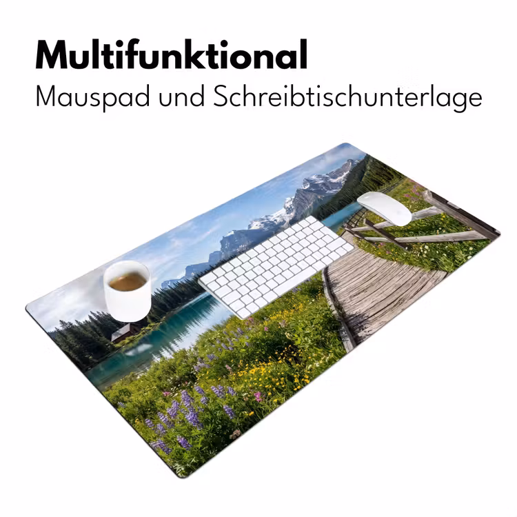 Bergen - Meer - Landschap - Blauw Muismat XXL klein -ysfeer4_duits