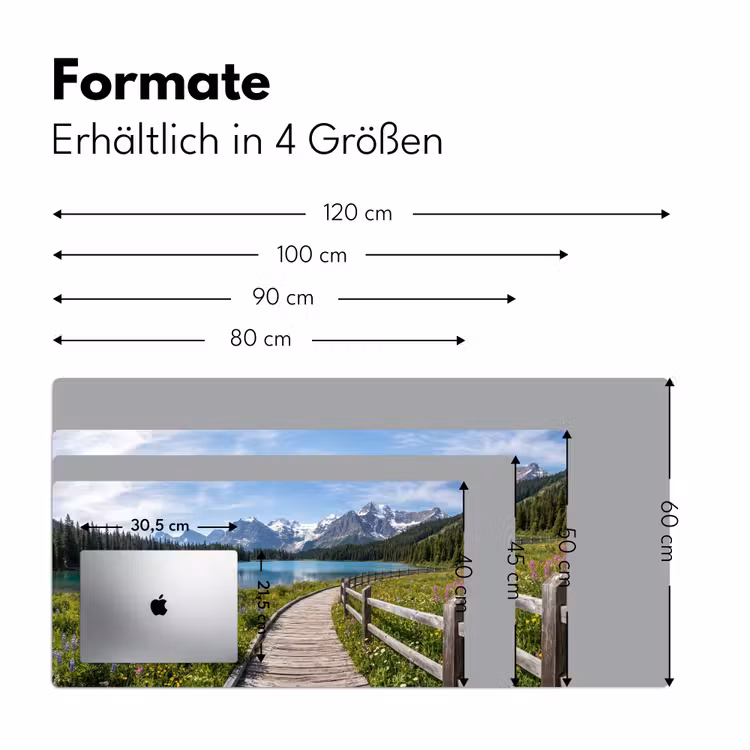 Bergen - Meer - Landschap - Blauw Muismat XXL klein -ysfeer5_duits