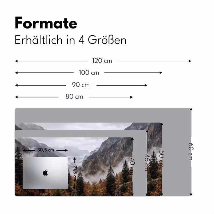 Bergen - Vallei - Mist - Herfst - Natuur Muismat XXL klein -ysfeer5_duits