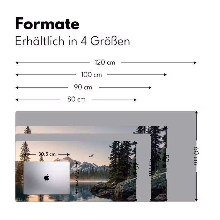 Bergen - Water - Bomen Muismat XXL klein -ysfeer5_duits