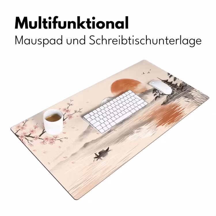 Bergtop - Meer - Bloesem Muismat XXL klein -ysfeer4_duits
