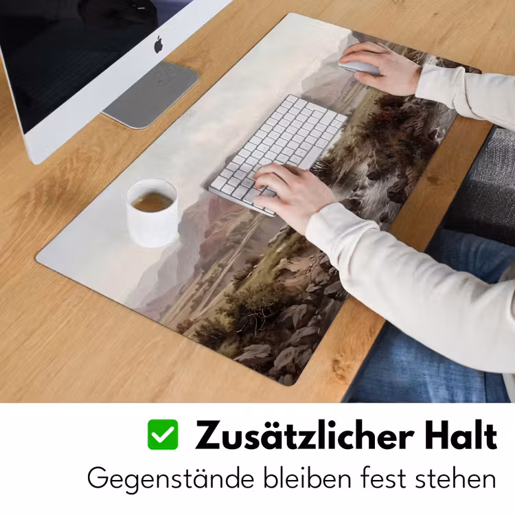 Berglandschap - Meer - Bergen - Vallei - Klassiek Muismat XXL klein -ysfeer3_duits