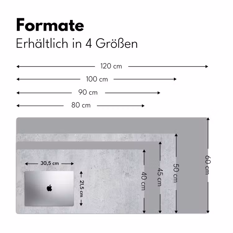 Beton - Textuur - Achtergrond - Grijs - Industrieel Muismat XXL klein -ysfeer5_duits
