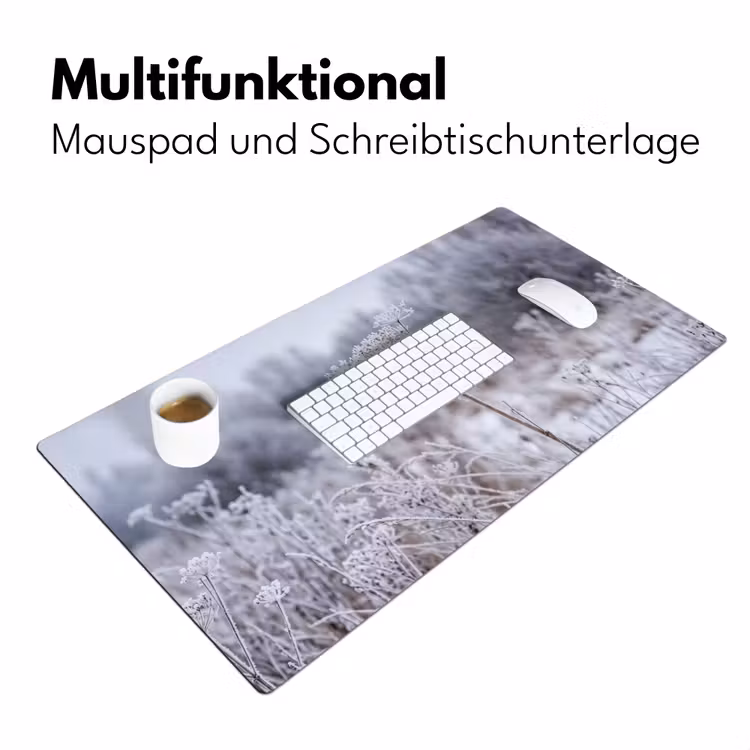 Schermbloem - Rijp - Kristallen - Winter - Delicaat Muismat XXL klein -ysfeer4_duits