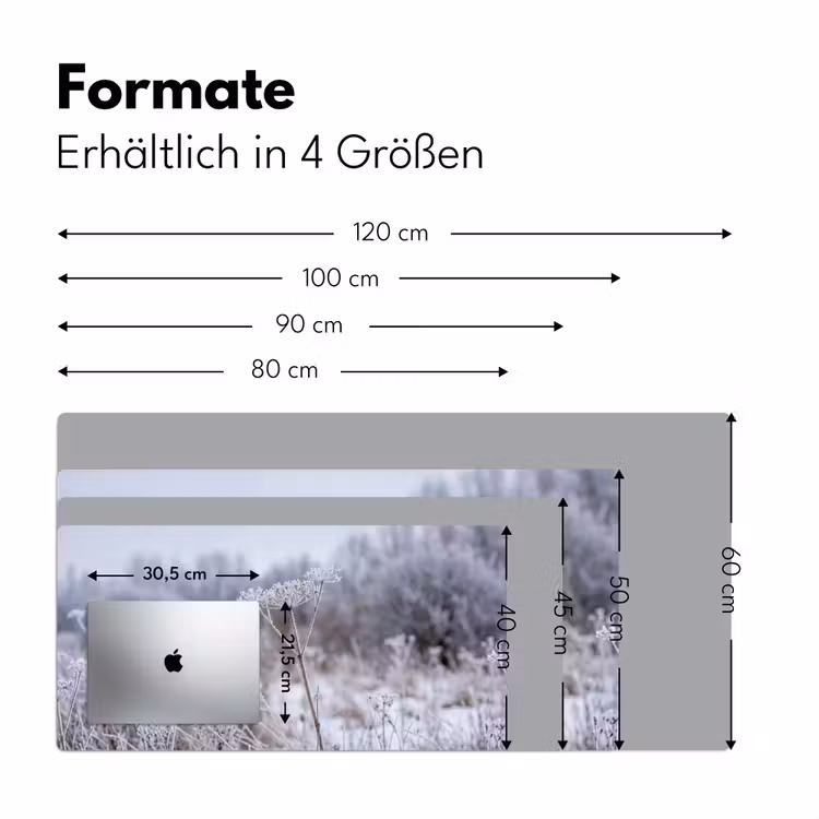 Schermbloem - Rijp - Kristallen - Winter - Delicaat Muismat XXL klein -ysfeer5_duits