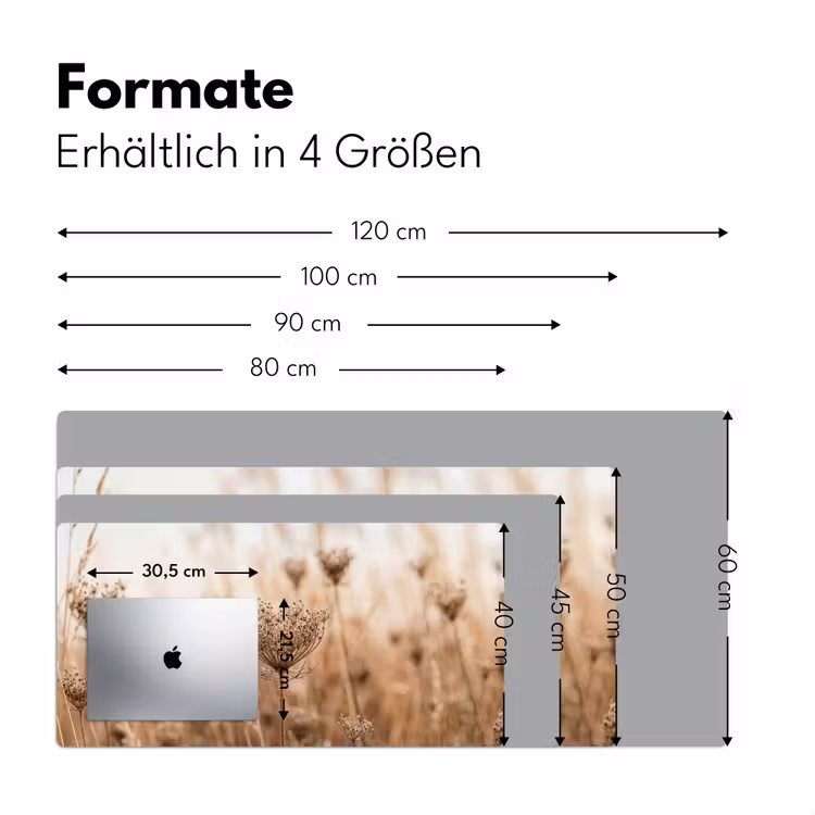 Schermbloem - Droogbloem - Winter - Beige - Minimalistisch Muismat XXL klein -ysfeer5_duits