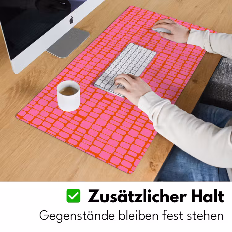 Organisch - Raster - Roze Muismat XXL klein 681 -ysfeer3_duits