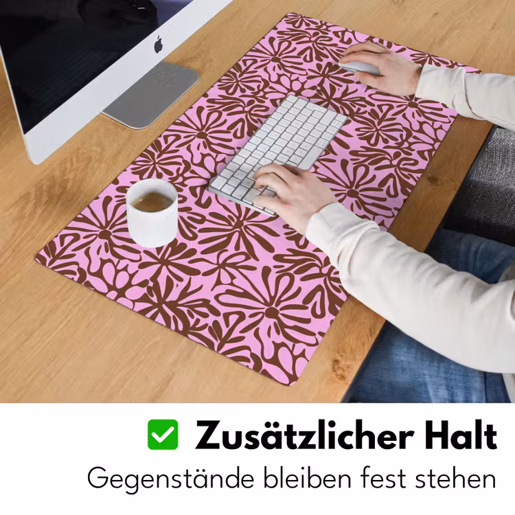 Organisch - Patroon - Roze Muismat XXL klein 681 -ysfeer3_duits