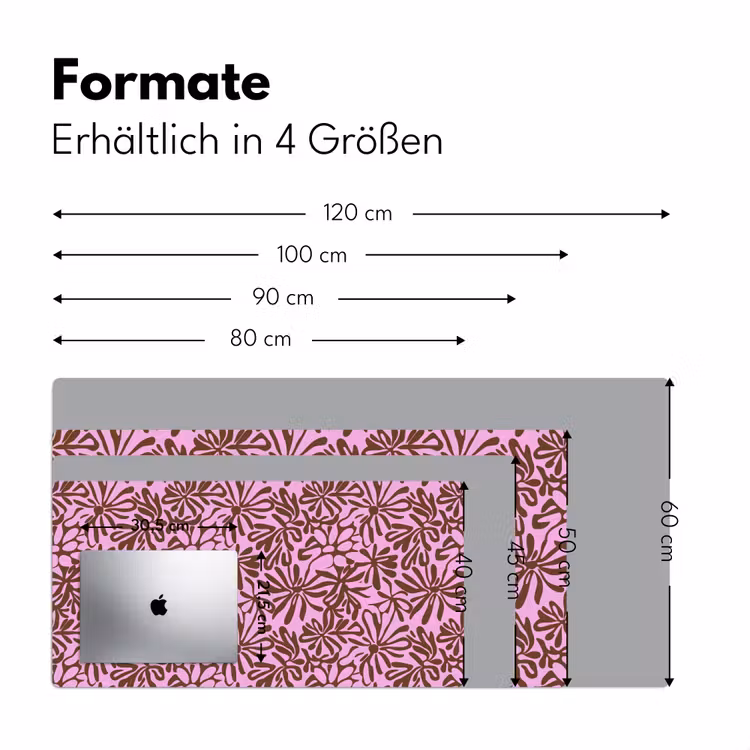 Organisch - Patroon - Roze Muismat XXL klein 681 -ysfeer5_duits