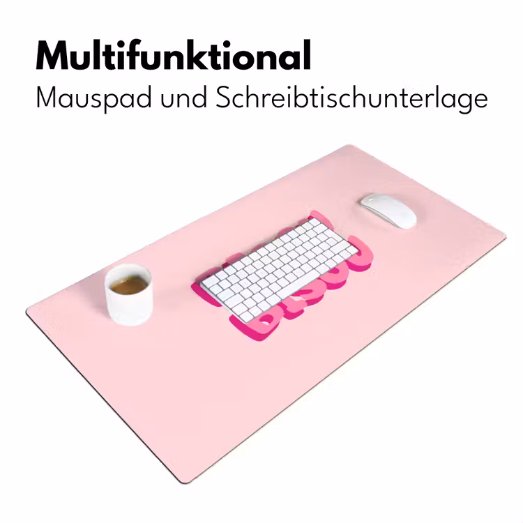 Bisou - Roze - Dikke letters Muismat XXL klein -ysfeer4_duits