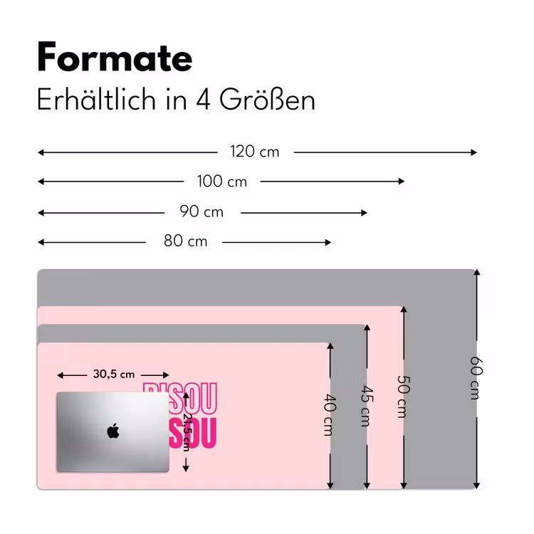 Bisou - Roze - Minimalistisch Muismat XXL klein -ysfeer5_duits
