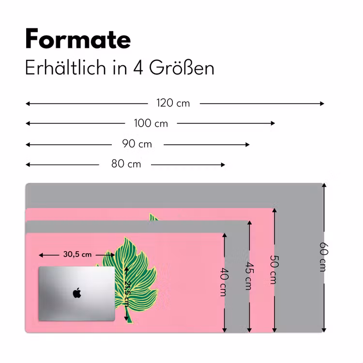 Blad - Groen - Illustratie - Minimalistisch Muismat XXL klein -ysfeer5_duits