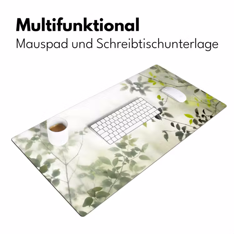 Blad - Schaduw - Natuur - Abstract - Groen Muismat XXL klein -ysfeer4_duits