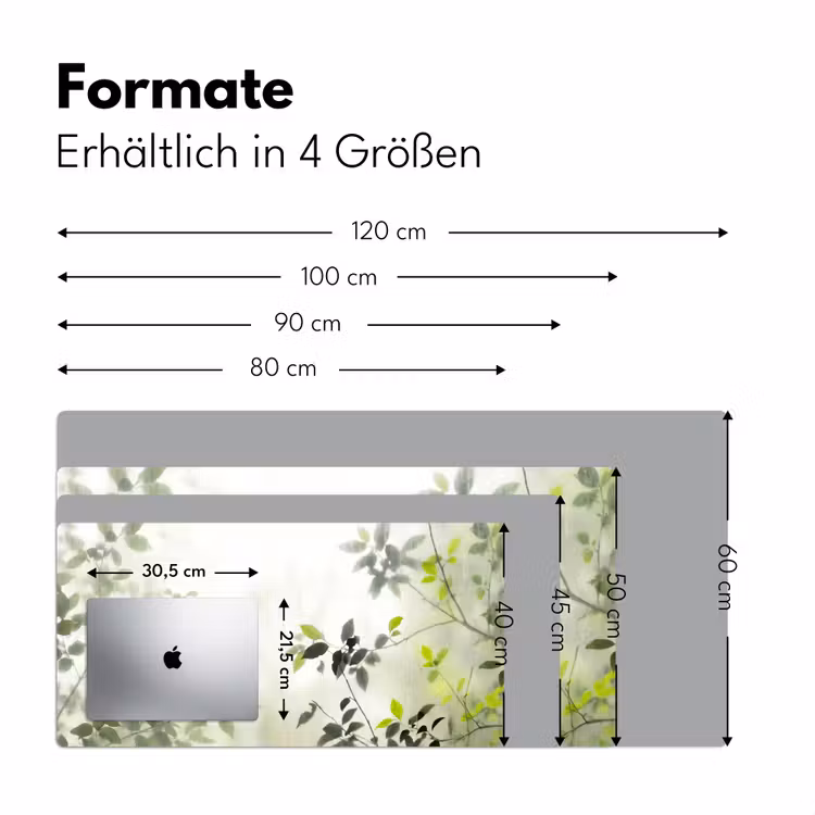 Blad - Schaduw - Natuur - Abstract - Groen Muismat XXL klein -ysfeer5_duits