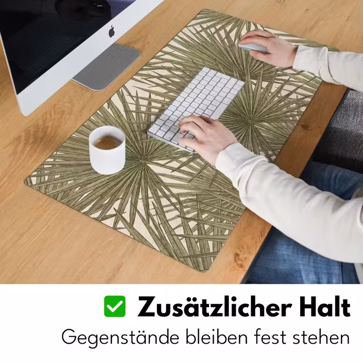 Blad - Tropisch - Patroon - Natuur - Groen Muismat XXL klein -ysfeer3_duits