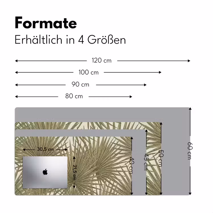 Blad - Tropisch - Patroon - Natuur - Groen Muismat XXL klein -ysfeer5_duits