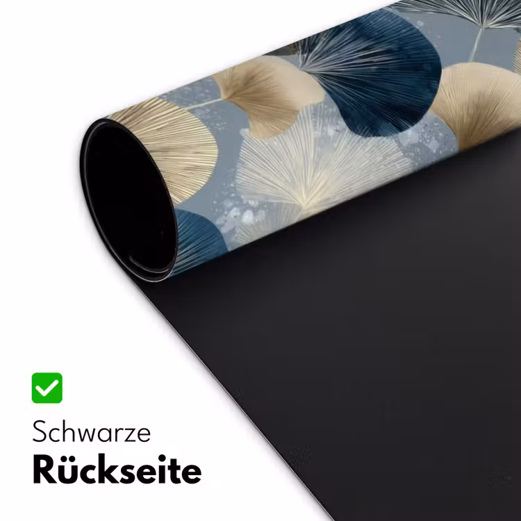 Bladeren - Abstract - Goud - Blauw Muismat XXL klein -ysfeer2_duits