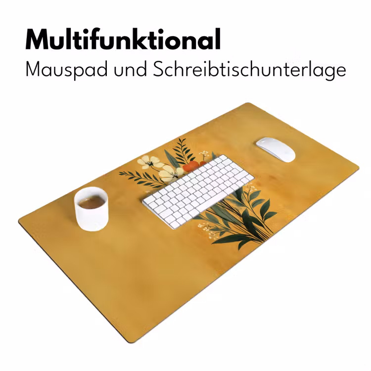 Bladeren - Boeket - Bloemen - Geel Muismat XXL klein -ysfeer4_duits