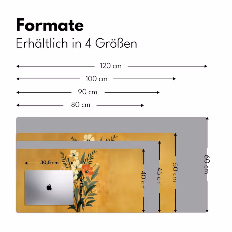 Bladeren - Boeket - Bloemen - Geel Muismat XXL klein -ysfeer5_duits