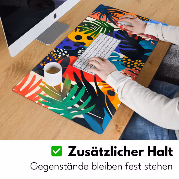 Bladeren - Vormen - Abstract - Kleurrijk Muismat XXL klein -ysfeer3_duits