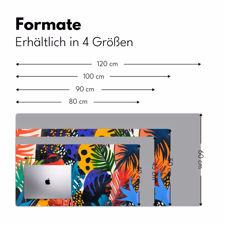 Bladeren - Vormen - Abstract - Kleurrijk Muismat XXL klein -ysfeer5_duits