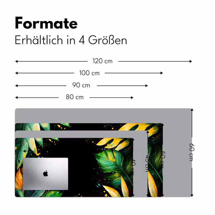 Bladeren - Groen - Geel - Verf - Jungle Muismat XXL klein -ysfeer5_duits