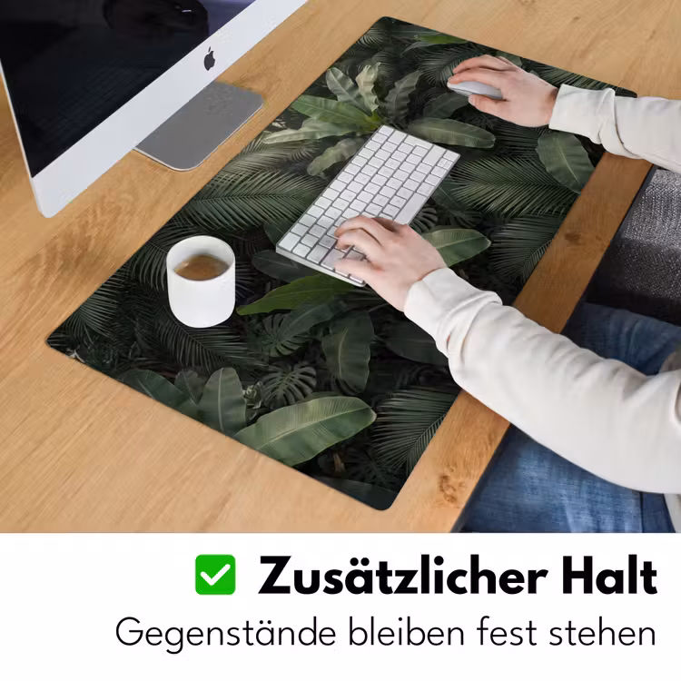 Bladeren - Groen - Tropisch - Natuur Muismat XXL klein -ysfeer3_duits