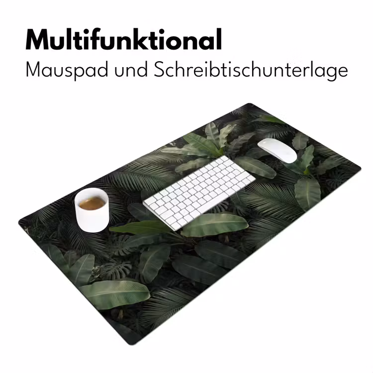 Bladeren - Groen - Tropisch - Natuur Muismat XXL klein -ysfeer4_duits